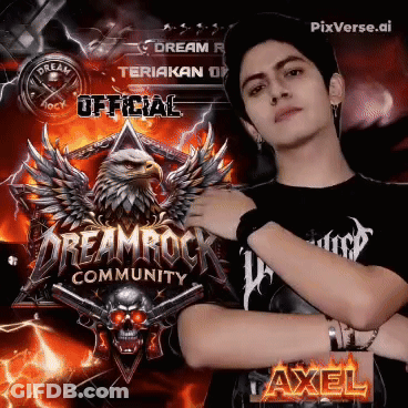 Man Standing In Front Of Dreamrock Community Logo GIF