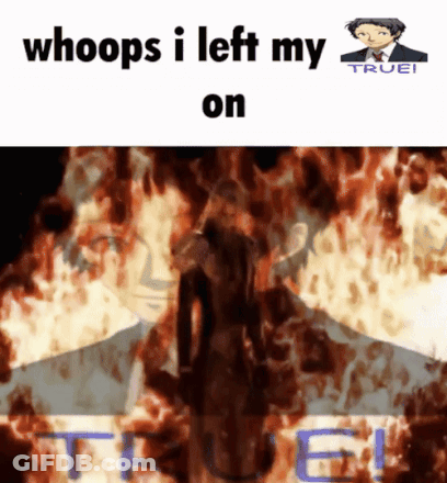 Man Standing In Front Of Fire Whoops I Left My Oven On GIF