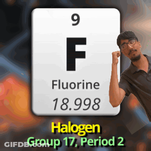 Man Standing In Front Of Fluorine Sign GIF