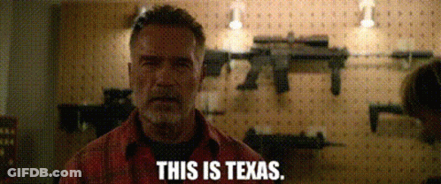 Man Standing In Front Of Guns Wall Texas GIF