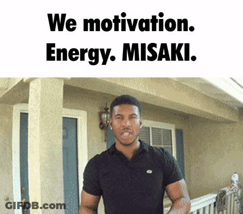 Man Standing In Front Of House With We Motivation Energy Misaki GIF