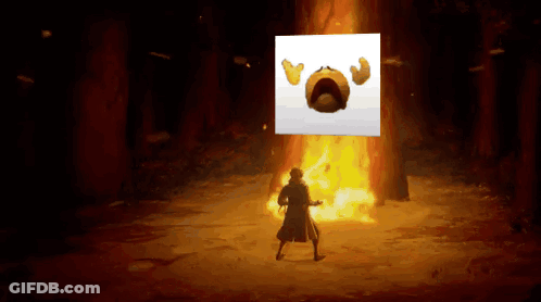 Man Standing In Front Of Huge Fire GIF