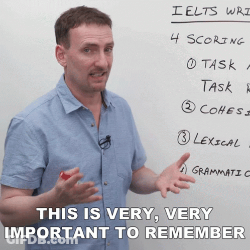 Man Standing In Front Of IELTS Writing Whiteboard GIF