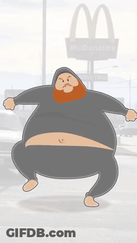 Man Standing In Front Of McDonald's Sign GIF