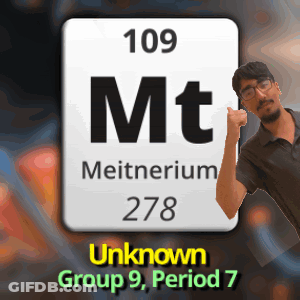 Man Standing In Front Of Meitnerium Sign GIF