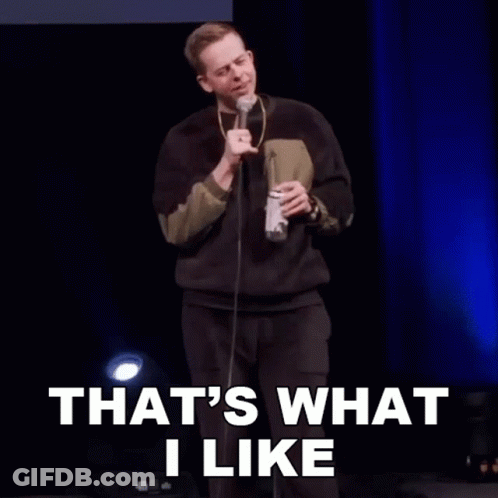 Man Standing In Front Of Microphone Saying What I Like GIF