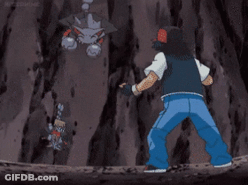 Man Standing In Front Of Monster Pokemon GIF