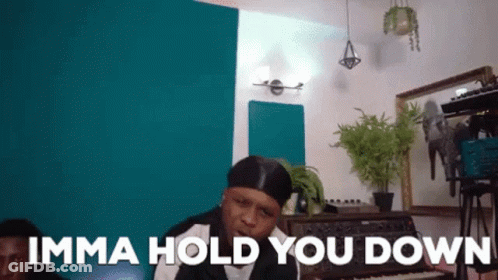 Man Standing In Front Of Piano Saying Imma Hold You Down GIF