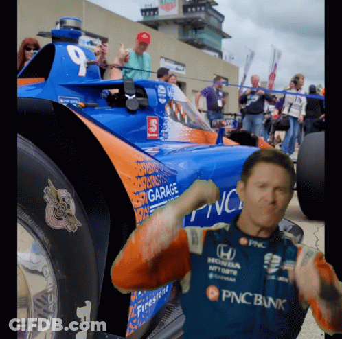Man Standing In Front Of Race Car GIF