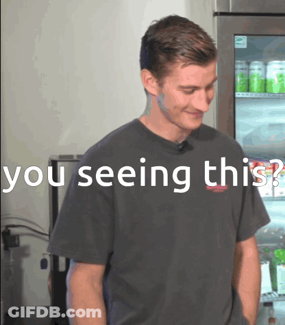Man Standing In Front Of Refrigerator Saying You Seeing This GIF