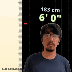 Man Standing In Front Of Ruler Saying 183 Cm 6 0 GIF