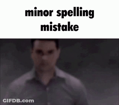 Man Standing In Front Of Screen Saying Minor Spelling Mistake GIF