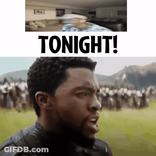Man Standing In Front Of Sign Saying Tonight GIF