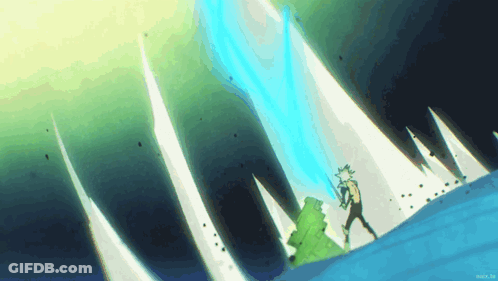 Man Standing In Front Of Tree With Blue Light Coming Out Of Mouth GIF