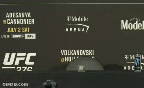 Man Standing In Front Of UFC Sign GIF