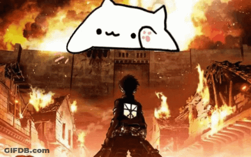 Man Standing In Front Of Wall Of Fire With Cat GIF