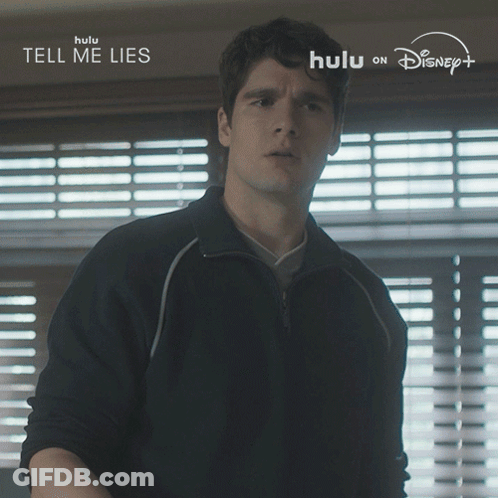 Man Standing In Front Of Window Saying Tell Me Lies GIF