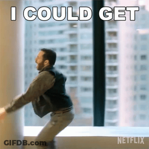 Man Standing In Front Of Window With I Could Get Above Him GIF