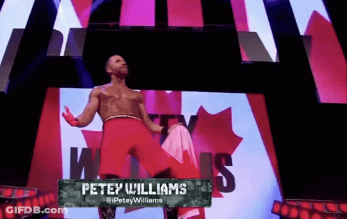 Man Standing In Front Of WWE Sign GIF