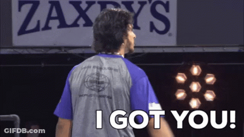 Man Standing In Front Of Zaxby's Sign Says I Got You GIF