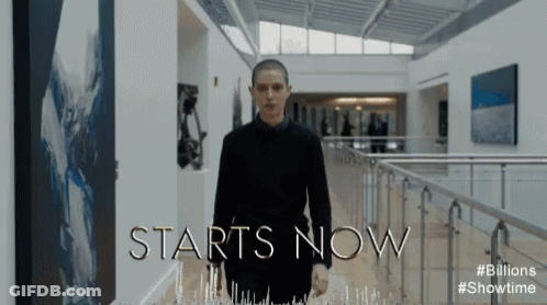 Man Standing In Hallway Starts Now GIF