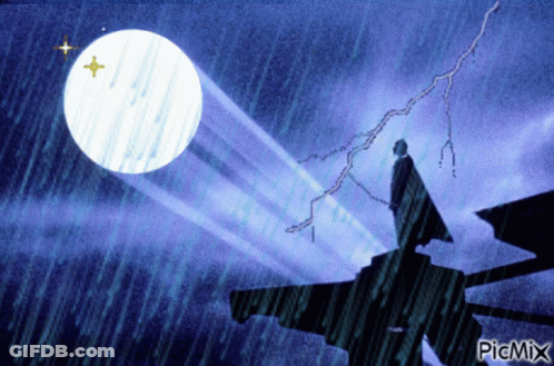 Man Standing In Rain With Picmix Logo GIF