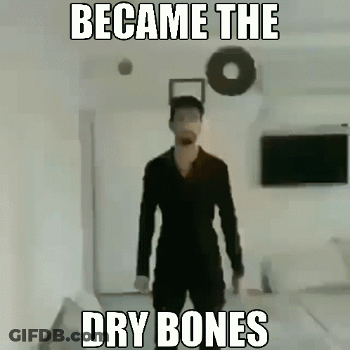Man Standing In Room Became The Dry Bones GIF