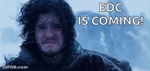 Man Standing In Snow Edc Is Coming GIF