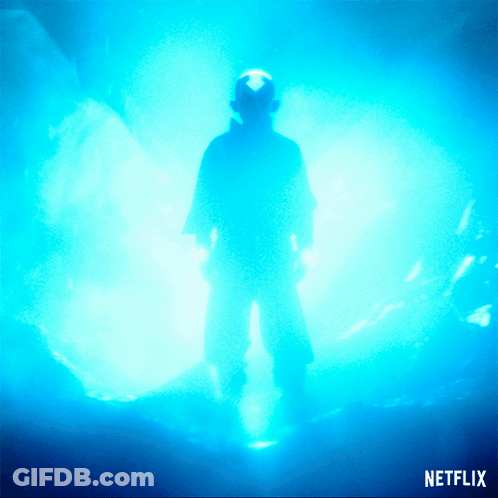 Man Standing In Tunnel With Netflix Logo GIF