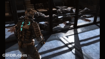 Man Standing In Video Game Room With Dead Body GIF