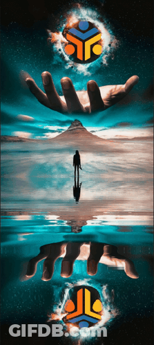 Man Standing In Water With Hand Reaching Out GIF