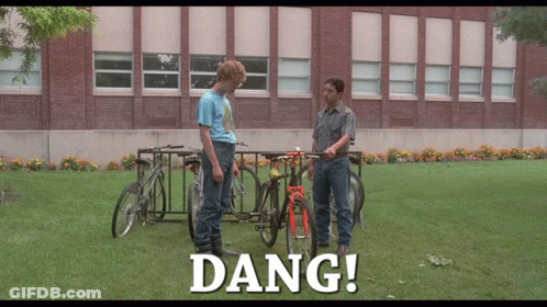 Man Standing Next To Bicycle With Dang GIF
