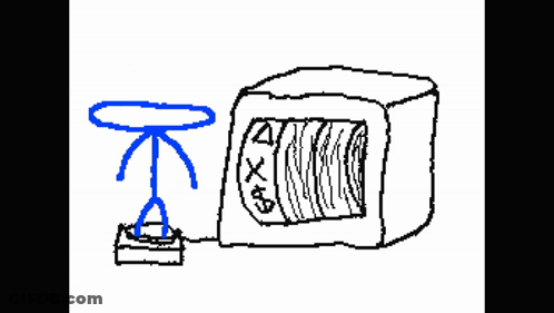 Man Standing Next To Computer GIF