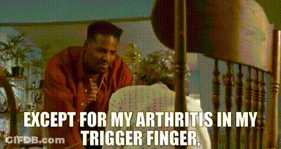 Man Standing Next To Elderly Woman In Chair GIF
