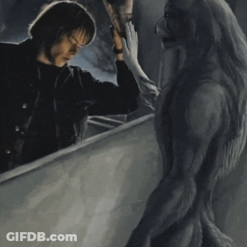 Man Standing Next To Monster GIF