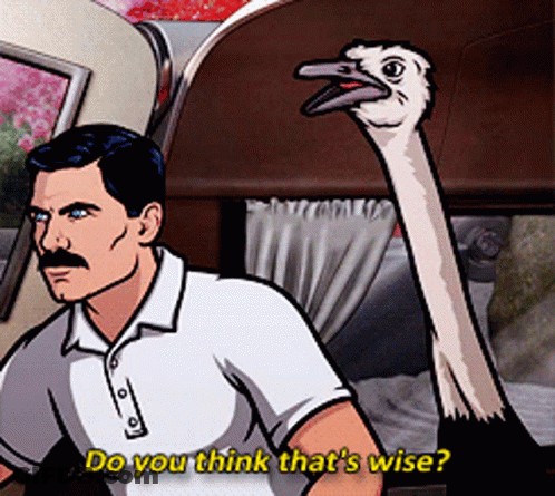 Man Standing Next To Ostrich Do You Think That's Wise GIF
