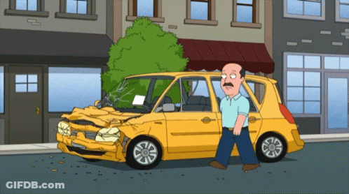 Man Standing Next To Smashed Car GIF