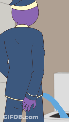 Man Standing Next To Toilet GIF