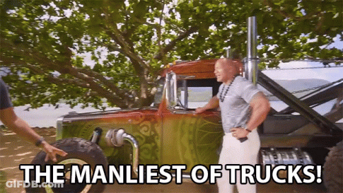 Man Standing Next To Truck Saying Manliest Of Trucks GIF