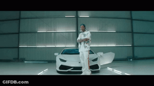 Man Standing Next To White Sports Car GIF
