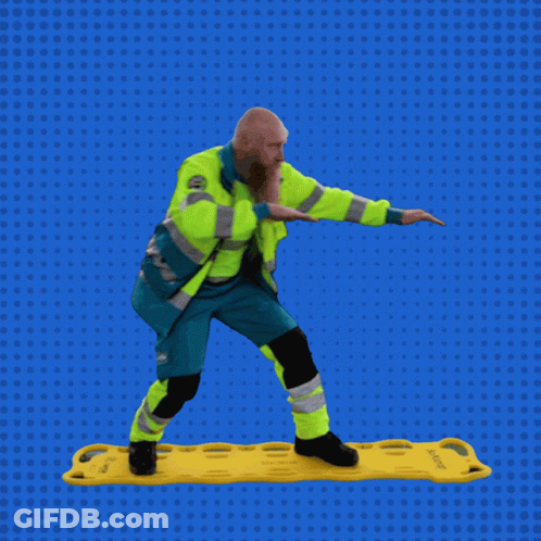 Man Standing On Ambulance Stretcher GIF