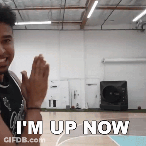 Man Standing On Basketball Court I M Up Now GIF