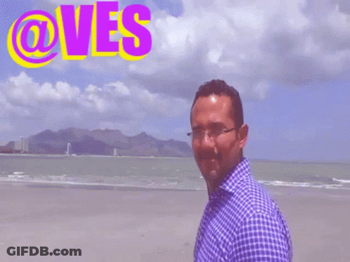 Man Standing On Beach With @Ves GIF