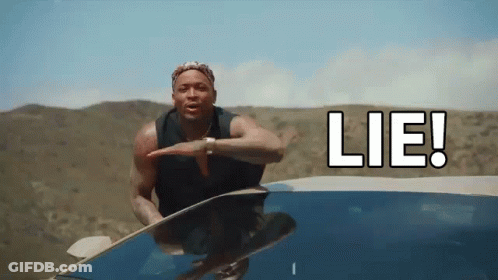 Man Standing On Car Roof Saying Lie GIF