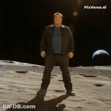 Man Standing On Moon With Pixverse.ai GIF