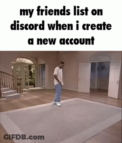 Man Standing On Rug In Front Of Staircase GIF