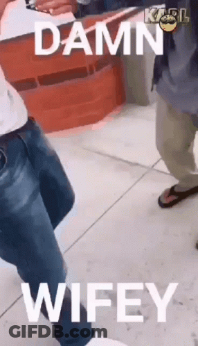 Man Standing On Sidewalk Damn Wifey GIF