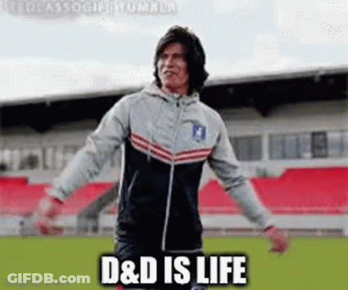 Man Standing On Soccer Field D & D Is Life GIF