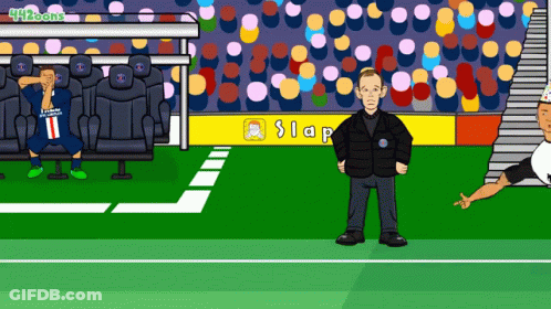 Man Standing On Soccer Field Saying Slap GIF