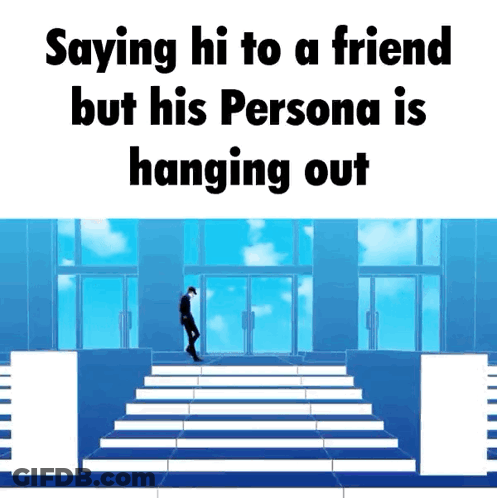 Man Standing On Stairs In Front Of Building GIF